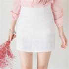 Linen Mini Pencil Skirt