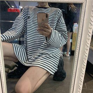 Long-sleeve Striped Tee Stripe - One Size