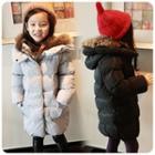 Furry-trim Puffer Hooded Coat