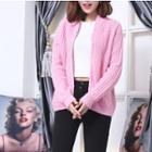 Zip Knit Cardigan Pink - One Size