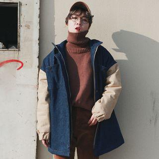 Two-tone Long Denim Jacket