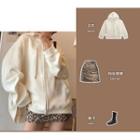 Set Of 2: Hooded Jacket + Leopard Skirt