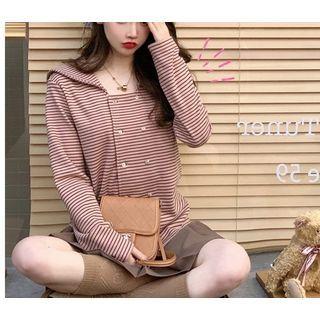 Sailor Collar Striped T-shirt