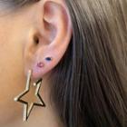 Rhinestone Star Alloy Earring 1 Pair - Gold - One Size
