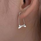 Bow Hoop Earring 1 Pc - Silver - One Size
