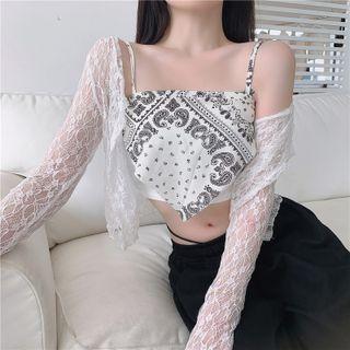 Paisley Print Camisole Top / Lace Jacket