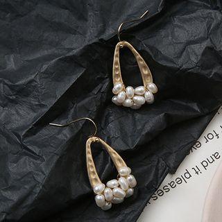 Freshwater Pearl Drop Earring 1 Pair - Matte - Gold - One Size