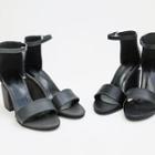 Ankle-strap Cutout-heel Sandals