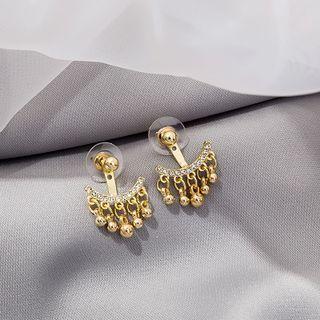 Rhinestone Alloy Fringed Earring 1 Pair - E1303-6 - Gold - One Size