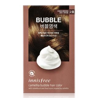 Innisfree - Camelia Bubble Hair Color (#2 Choco Brown) : 1. Colorant 30ml + 2. Oxidizing Agent 60g + 3. Treatment 8ml + Serum 8ml