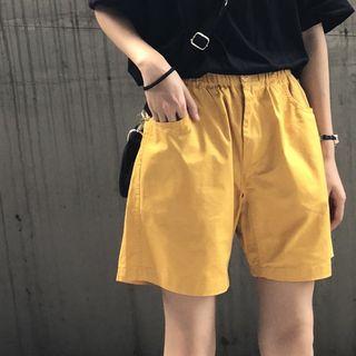 Printed Elbow-sleeve T-shirt / High Waist Shorts