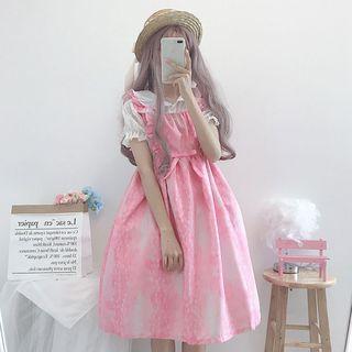 Ruffled Ombre Midi Pinafore Dress