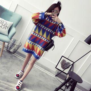 Patterned Thick Knit Dress