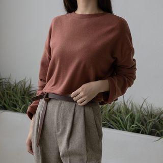 Long-sleeve Boxy-fit Cropped T-shirt