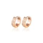 Simple And Fashion Plated Rose Gold Geometric Round Frosted 316l Stainless Steel Stud Earrings Rose Gold - One Size