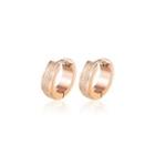 Simple And Fashion Plated Rose Gold Geometric Round Frosted 316l Stainless Steel Stud Earrings Rose Gold - One Size