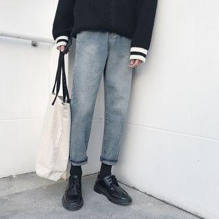 Couple-matching Washed Harem Jeans