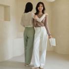 Stitched Wide-leg Pants In 2 Lengths