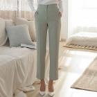 Slit-hem Tapered-leg Dress Pants Ivory - S
