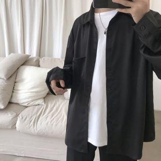 Set: Plain Shirt + Printed Tie Neck