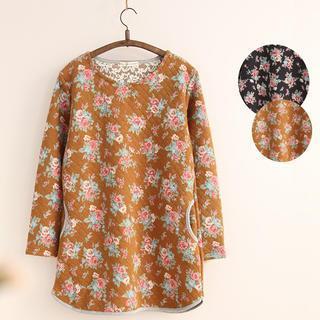 Quilted Embossed Floral Piped Dress