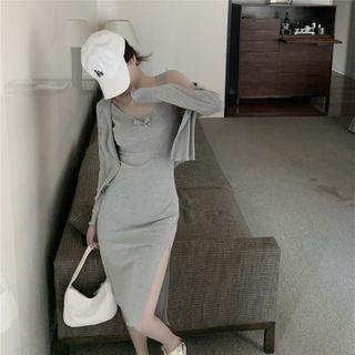 Slit Tank Dress / Cardigan