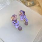 Flower Resin Acrylic Dangle Earring 1 Pair - Purple - One Size