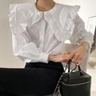 Frill-collar Dip-back Blouse