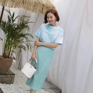 Crystal-pleat Midi Wrap Skirt