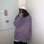 Tie-dye Long-sleeve Knit Sweater