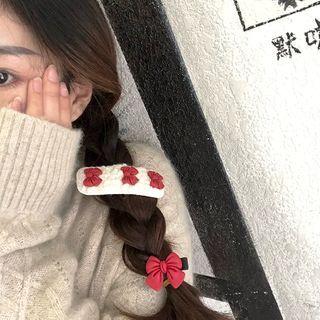 Bow Faux Wool Hair Clip