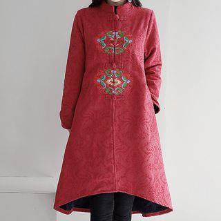 Embroidered Jacquard Long Jacket