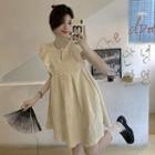 Cap-sleeve Bow Accent A-line Dress