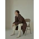 Buttoned Goose Down Long Quilted Coat