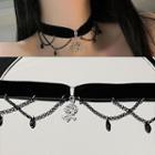 Rose Pendant Velvet Choker As Shown In Figure - One Size
