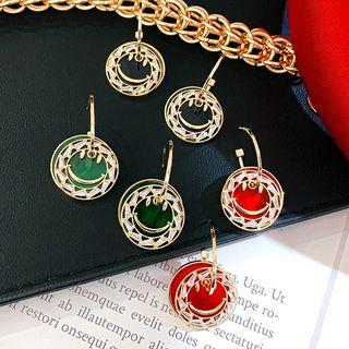 Rhinestone Smiley Dangle Earring