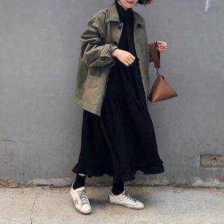 Plain Jacket / Plain Loose-fit Dress