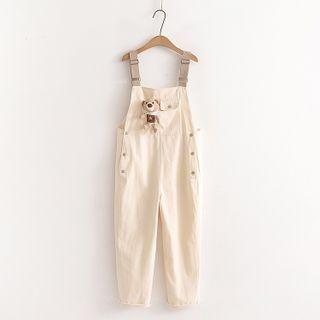 Bear Applique Straight-leg Jumper Pants