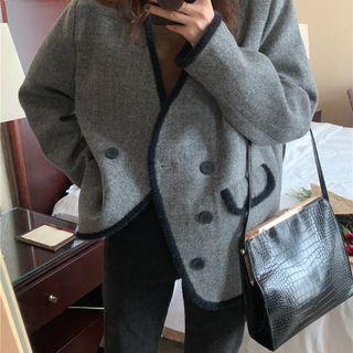 Double Breasted Contrast Trim Jacket