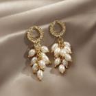 Sterling Silver Faux Pearl Drop Earring 1 Pair - Gold - One Size