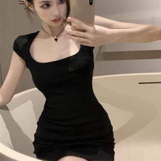 Cutout Mini Bodycon Dress Black - One Size