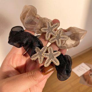 Faux Pearl Star Mesh Hair Clip