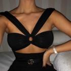 Ruched Strappy Crop Top
