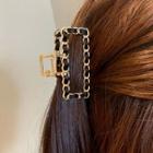 Chain Faux Leather Hair Clamp Black & Gold - One Size