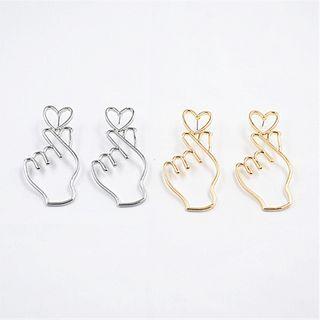 Alloy Heart & Hand Dangle Earring