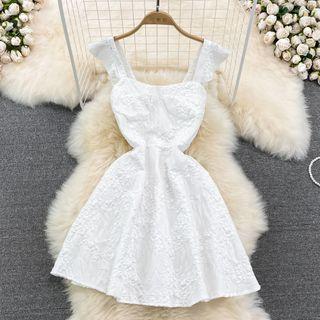 Sleeveless Embossed A-line Mini Dress