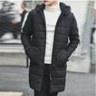 Colour Block Padded Coat With Detachable Hood