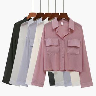 Plain Oversized Button-up Shirt