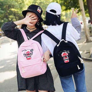 Set : Print Backpack + Shoulder Bag + Pouch
