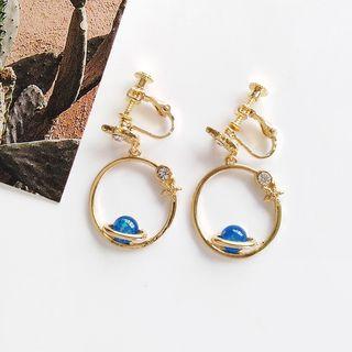 Planet Alloy Hoop Dangle Earring